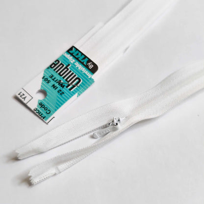 YKK Art Unique Invisible Zipper 22" White