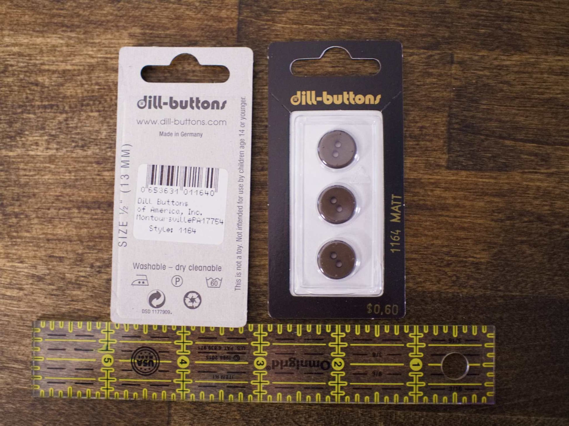 Brown Buttons | Buttons | 1/2" | 13 mm | Dills Buttons