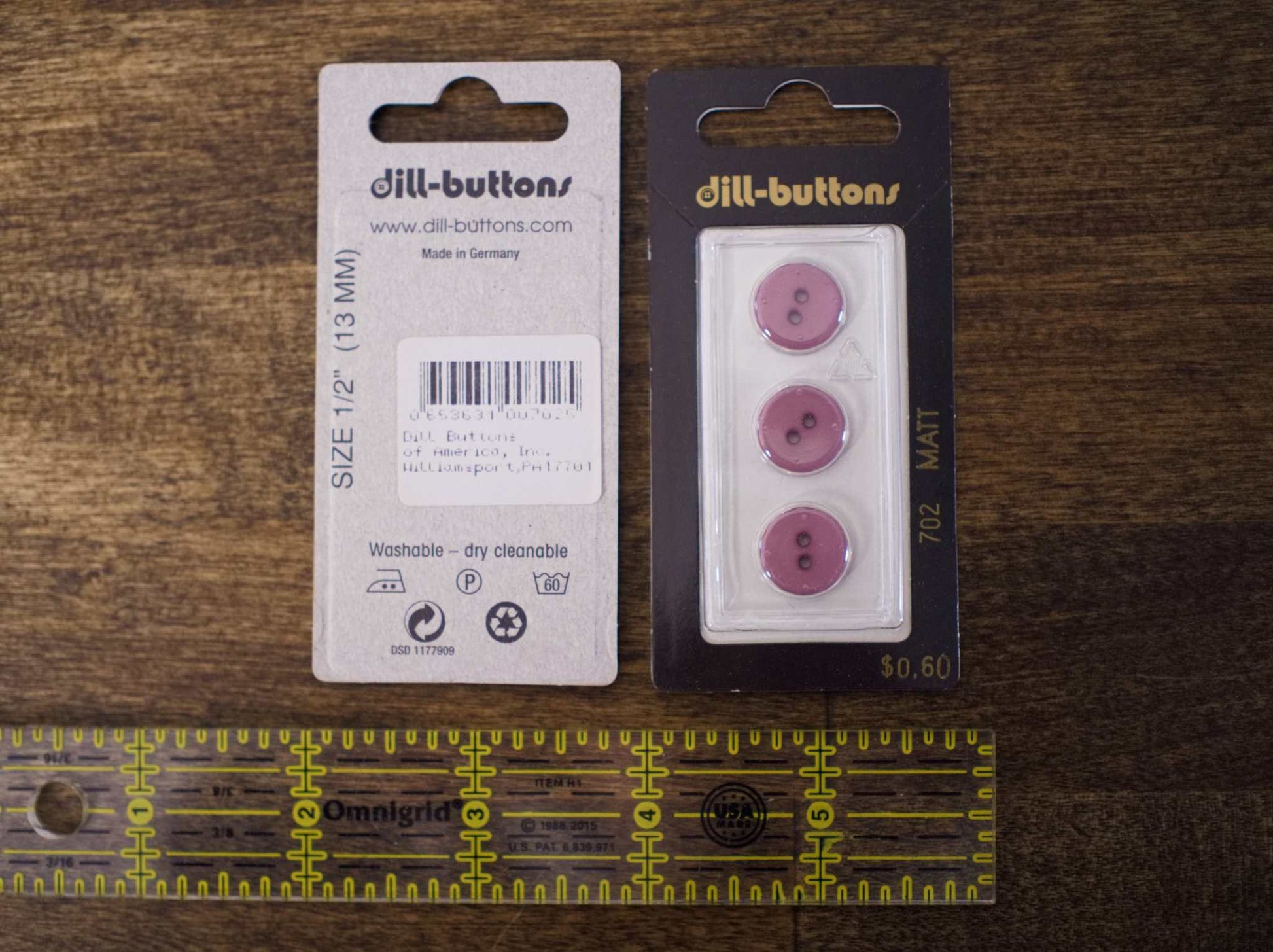 Mauve Buttons | Buttons | 1/2" | 13 mm | Dills Buttons