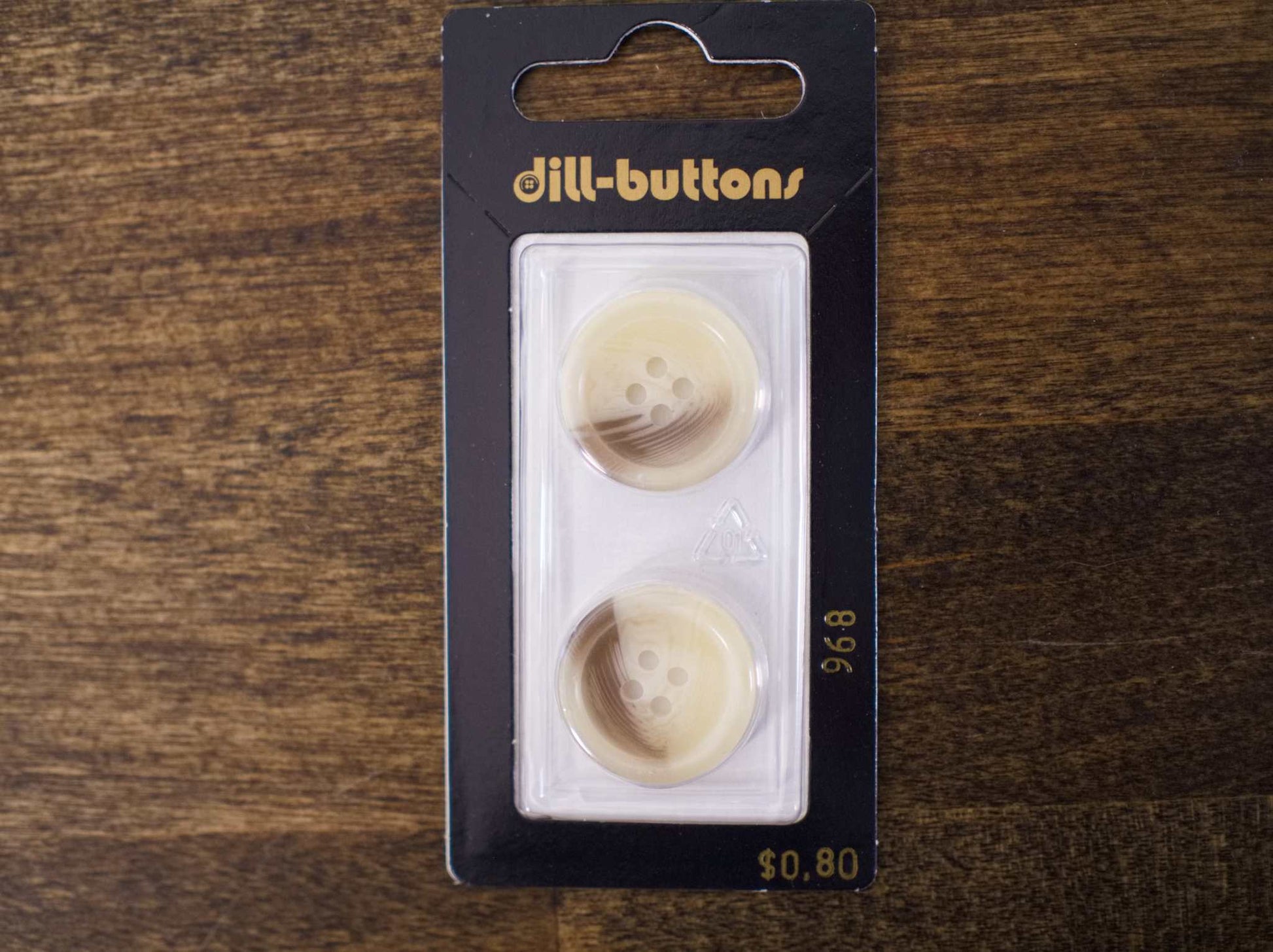 Tan Tortoiseshell Button | 4 Hole Buttons | 3/4" | 20mm | Dill Buttons