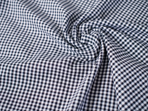 Black Carolina Gingham Fabric | 100% Cotton Fabric