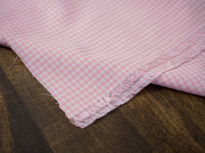 Pink Gingham Fabric | Pink Carolina Gingham | 100% Cotton | Kaufman | windowpane fabric