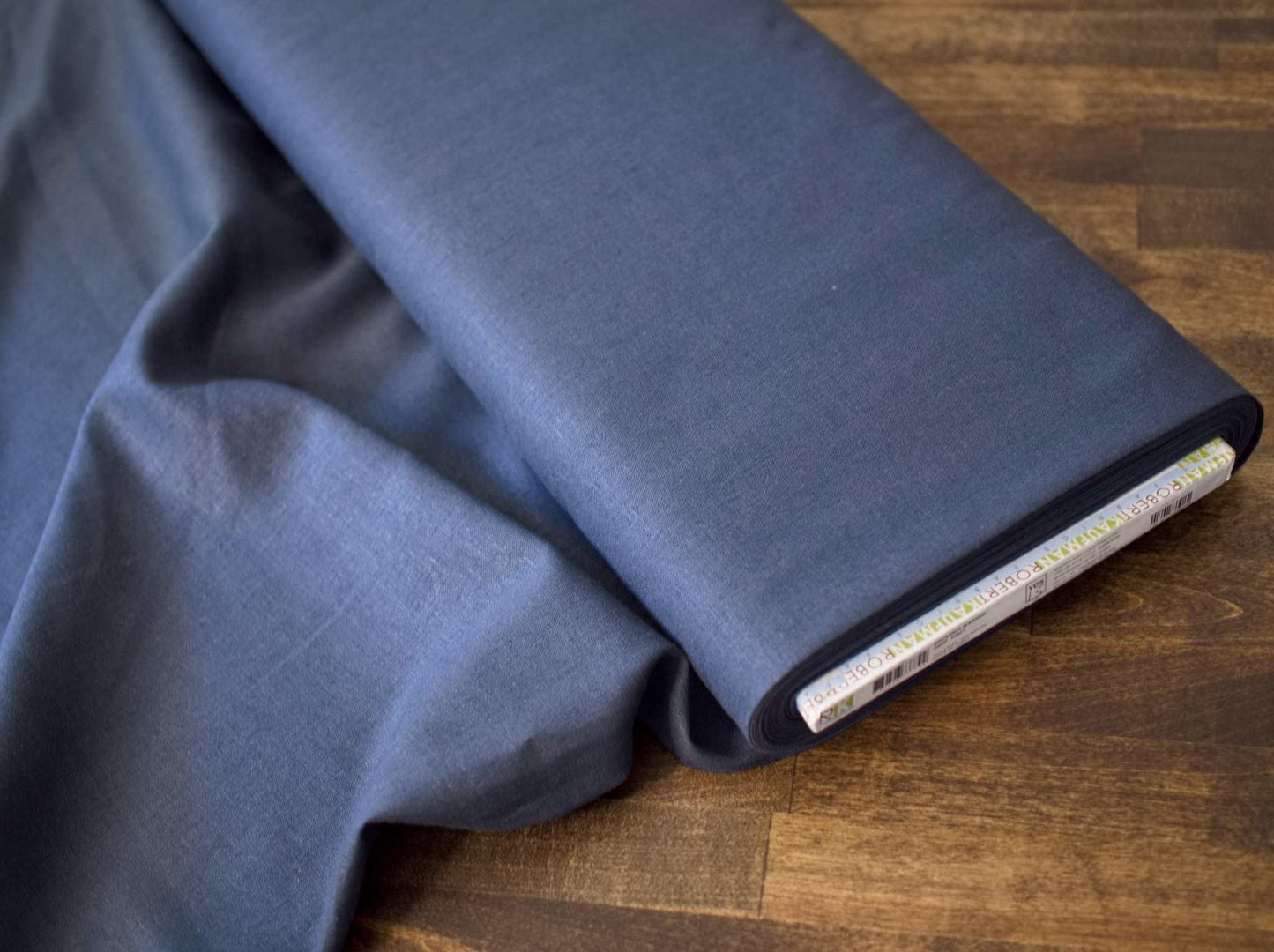 Linen Rayon Blend Fabric by the Yard | Smoke Blue | Robert Kaufman