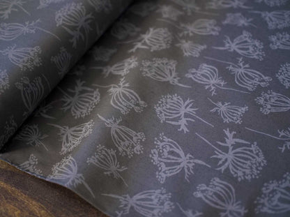 Gray Canvas Floral Fabric | Pepper | Canvas Material by the Yard | Riverbend by Anna Graham 