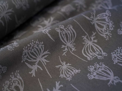 Gray Canvas Floral Fabric | Pepper | Canvas Material by the Yard | Riverbend by Anna Graham 