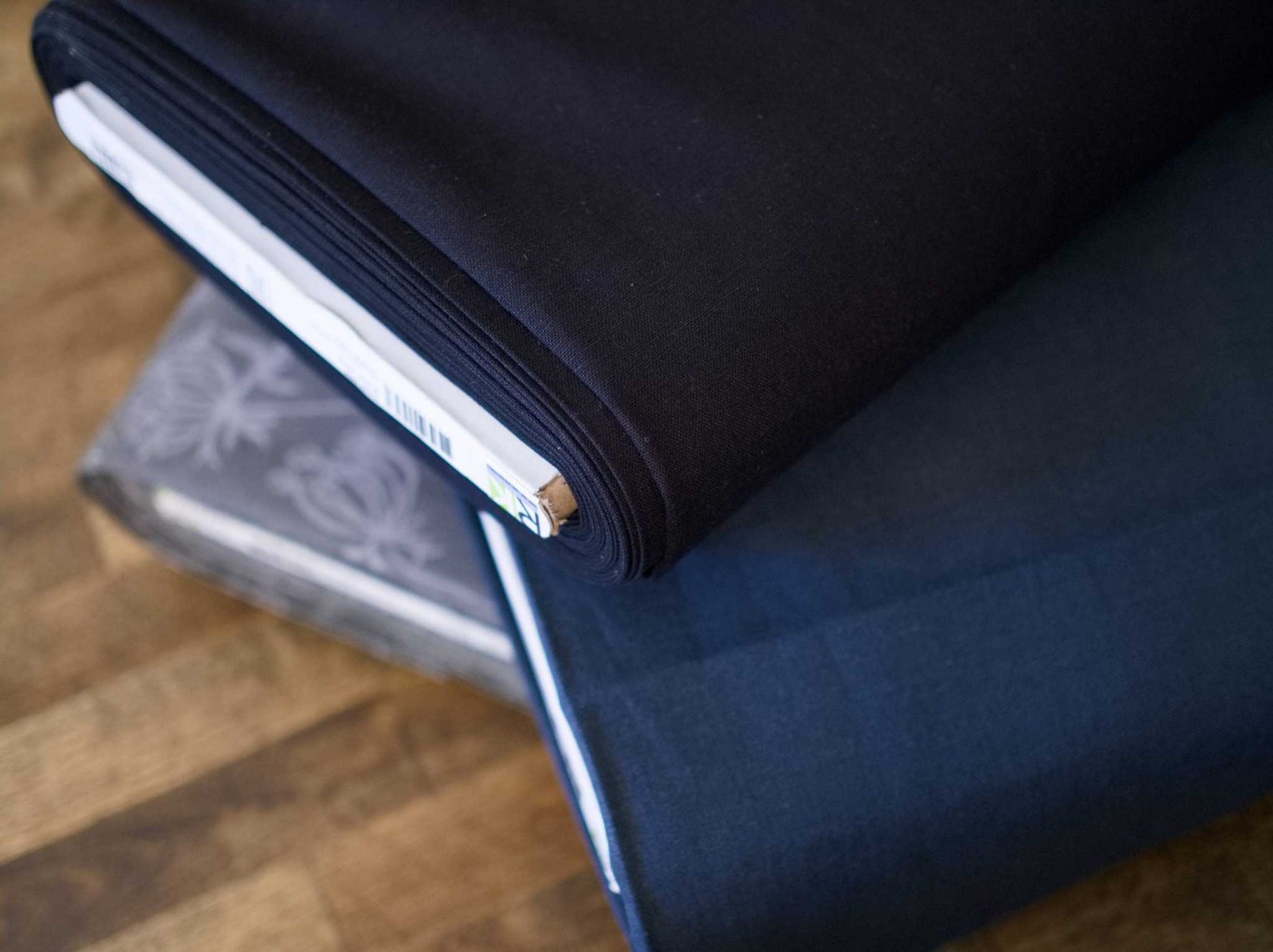 Black Linen by the Yard | Essex Linen Fabric | Cotton Linen Blend