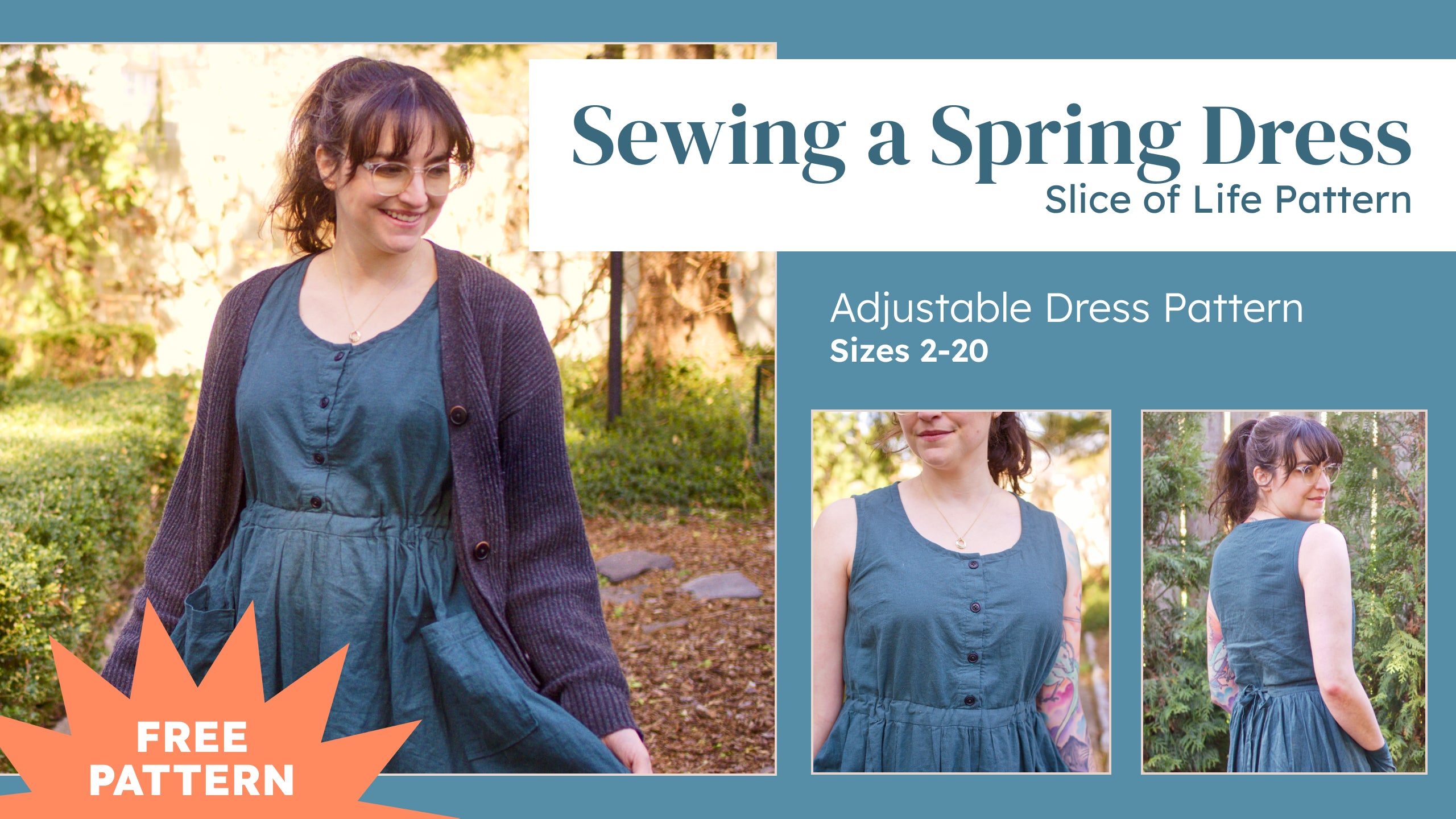 Load video: Sewing an Adjustable Dress | Free Pattern Download